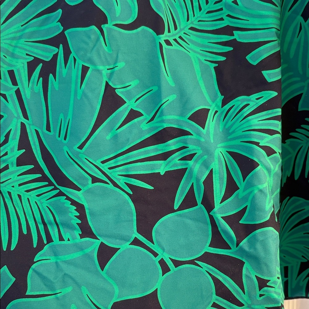 Lands End size 2X Tropical Green Leaf Print Women's Tankini Top - Picture 2 of 6